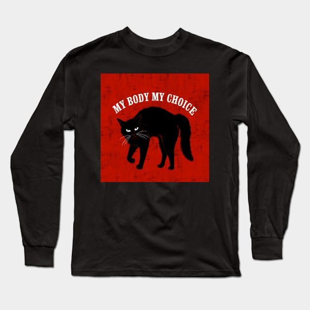 My Choice Red Background Long Sleeve T-Shirt by dragonstarart